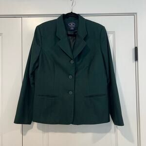 Chelsea Cambell for Charter‎ Club Women's 100% Wool Blazer Dark Green Size 12
